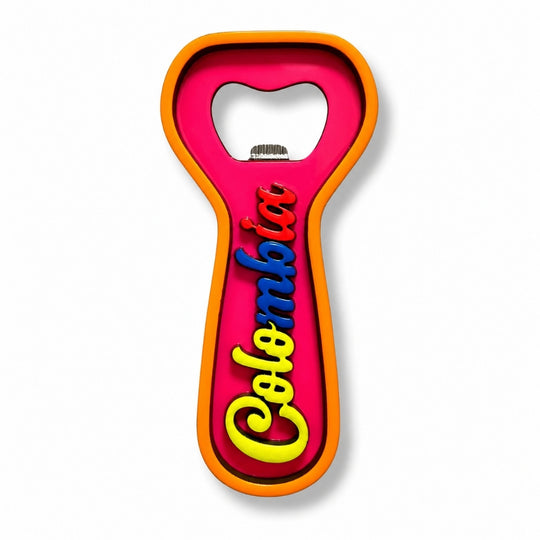 Handmade Fluorescent Colombia Bottle Opener – Magnetic Fridge Magnet