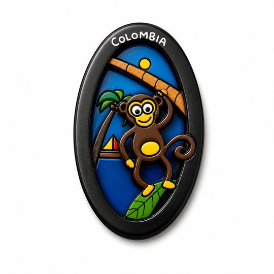 3D Colombian Refrigerator Magnet | Handmade Wood Fridge Decor Co024