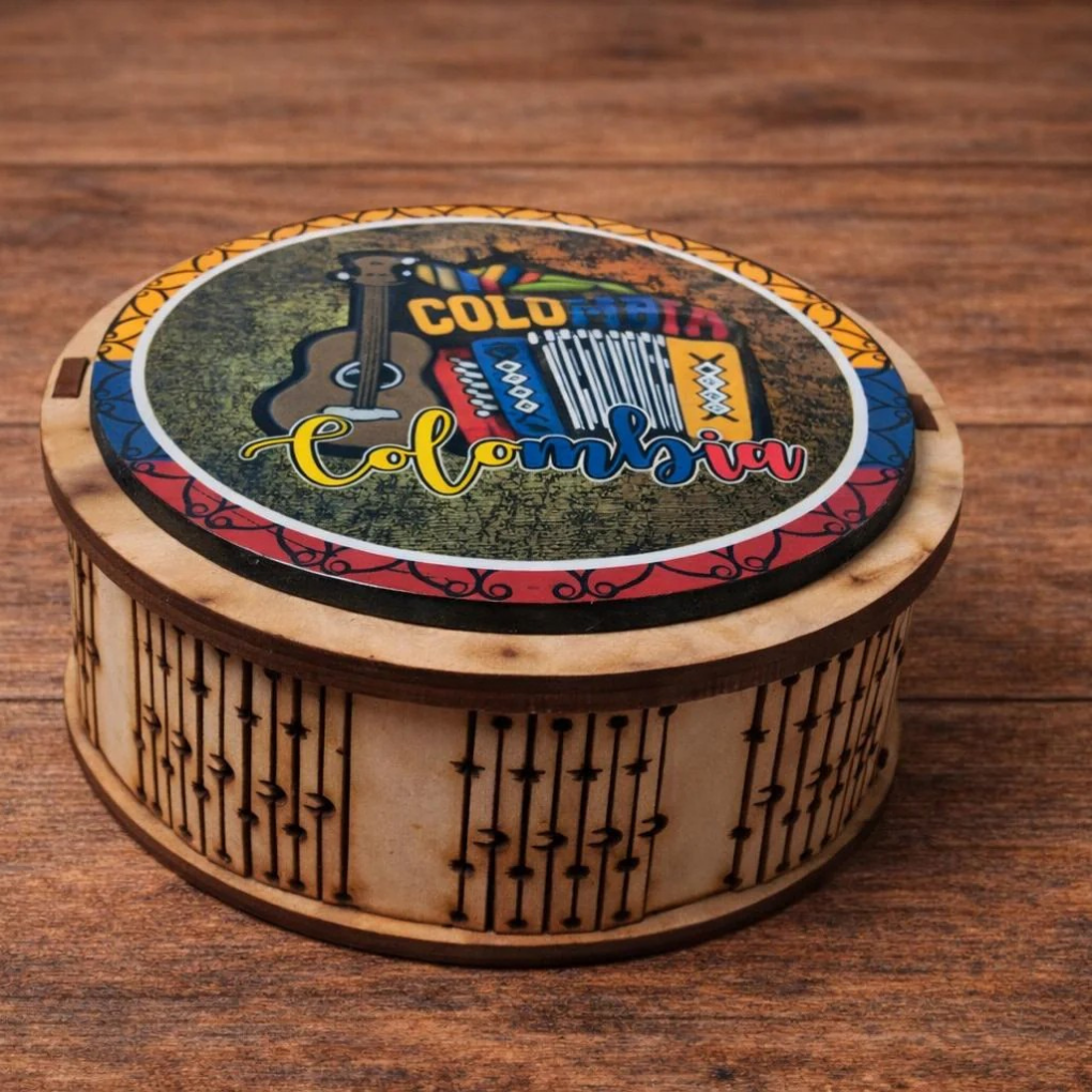 Colombian Coasters Set | Cultural Drink Coasters with Holder – Coffee Table Decor Gift