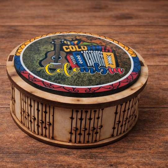 Colombian Coasters Set | Cultural Drink Coasters with Holder – Coffee Table Decor Gift