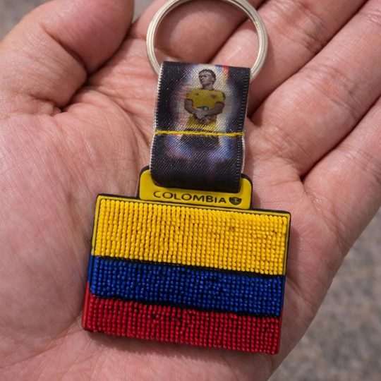 Colombian Flag Keychain – Rubber Souvenir with National Soccer Team Design