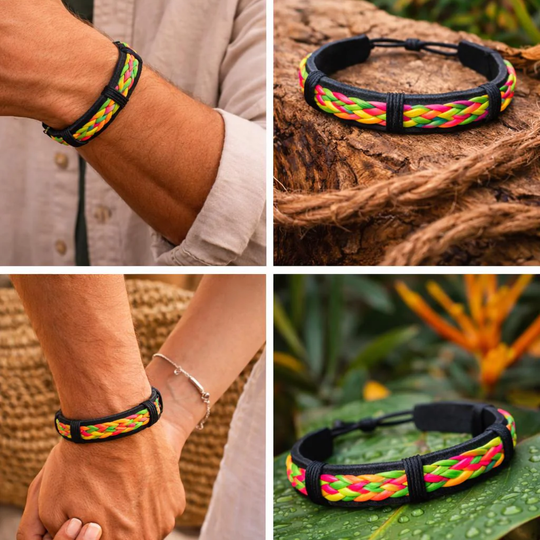 Handmade Braided Leather Bracelet | Colombian Artisan Style, Adjustable Fit