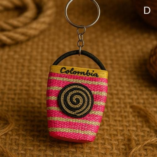 Handmade Colombian Mochila Keychain – Vallenato Bag Charm