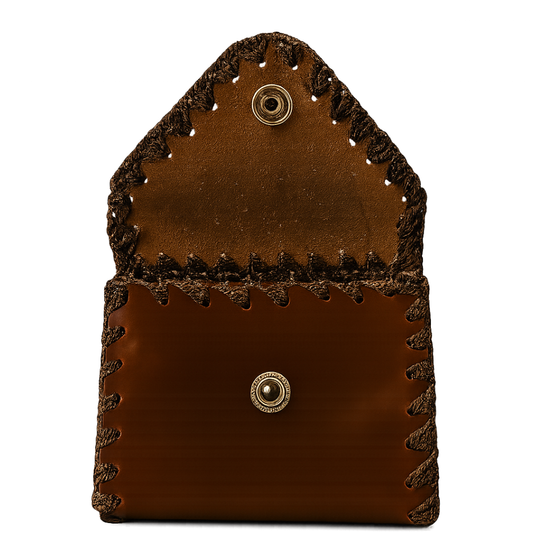 Handmade Rustic Leather Wallet - Colombian Patchwork Design