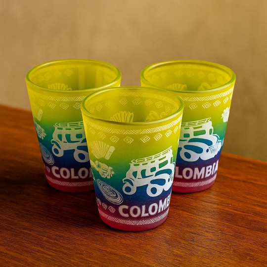 Hand-Painted Colombian Shot Glass – Unbreakable Fiesta Party Souvenir