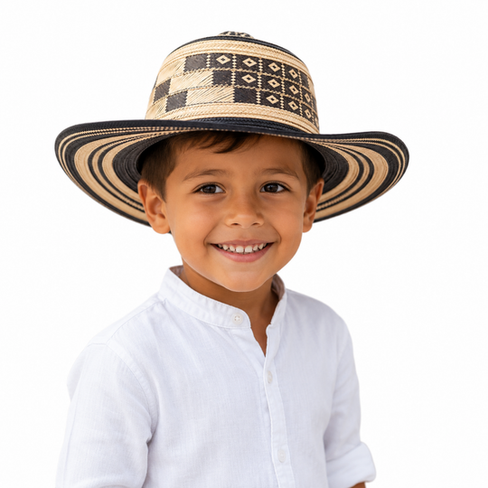Colombian Sombrero Vueltiao for Kids – Handmade Traditional Hat for Boys &amp; Girls | Cultural Artisan Gift