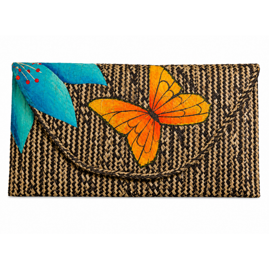 Handwoven Caña Flecha Clutch – Colombian Butterfly Purse, Eco-Friendly