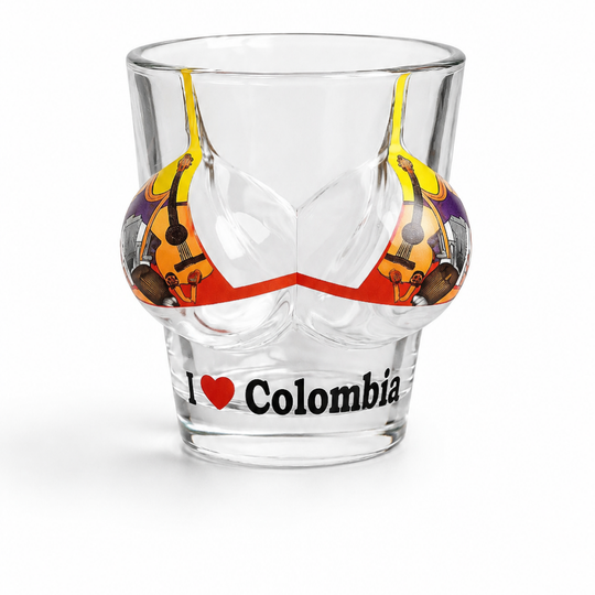I Love Colombia Shot Glass – Aguardiente Cup, Latin Barware