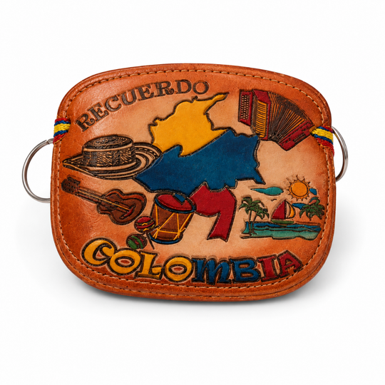 Handmade Colombian Leather Coin Pouch | Rustic Suede Wallet, Artisan Tula Monedero, Small Cultural
