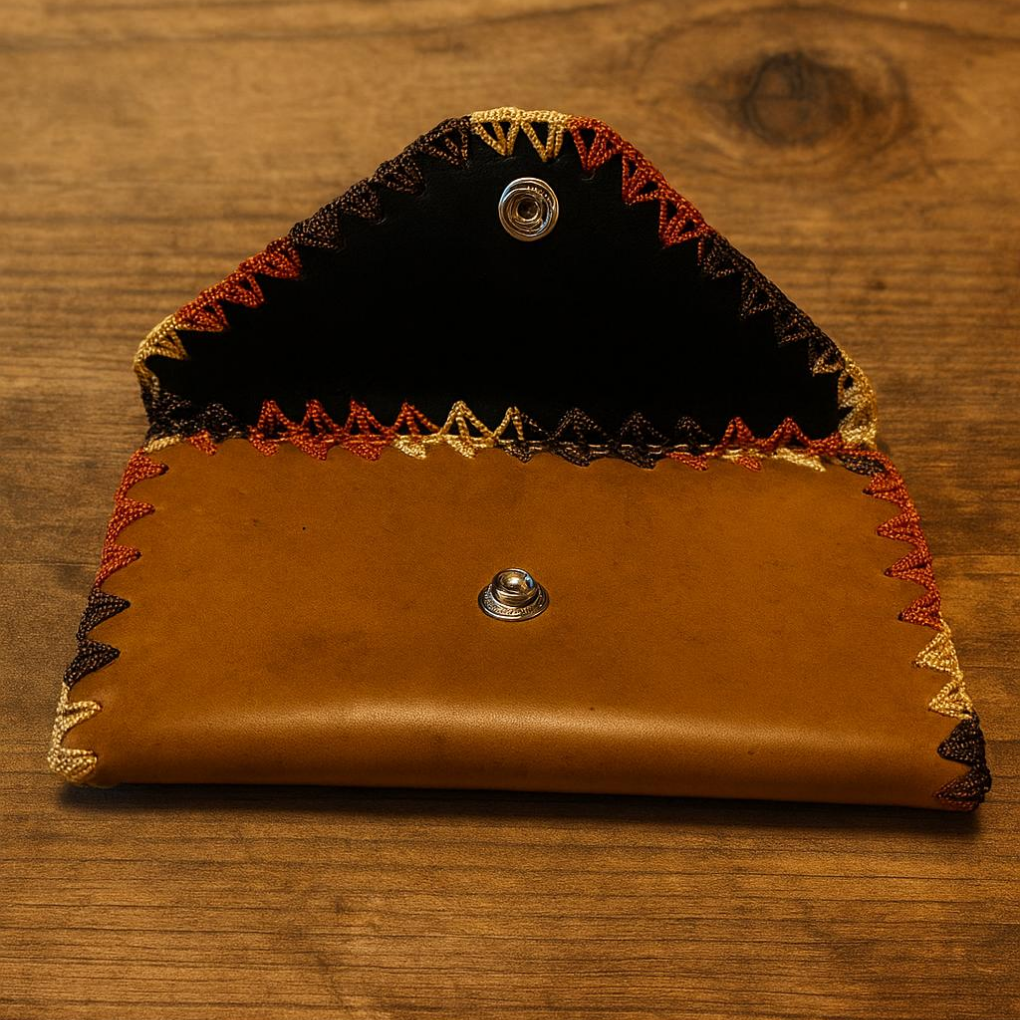 Handmade Colombian Leather Wallet – Patchwork Clutch Purse