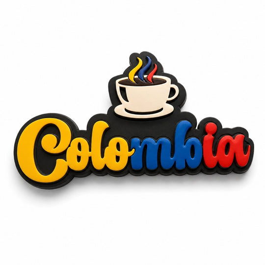 Handmade Colombia Fridge Magnet | Colombian Souvenir with Coffee &amp; Pre-Columbian Symbols