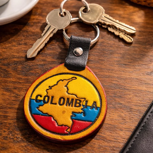Colombia Map – Leather Keychain