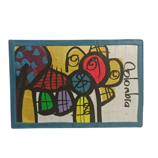 Handmade Colombian Landscape Fridge Magnet – Colorful Art Souvenir