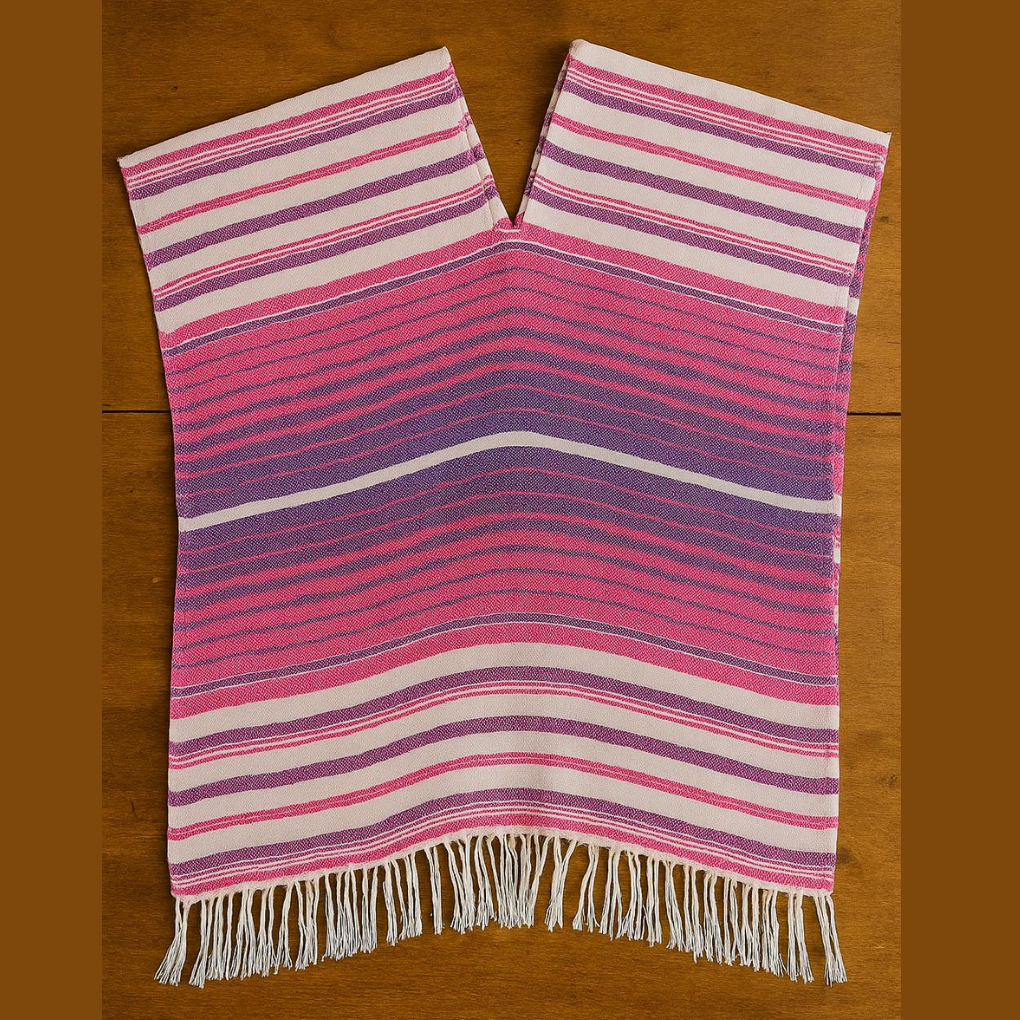 Handmade Colombian Cotton Poncho – Adult Cultural Costume