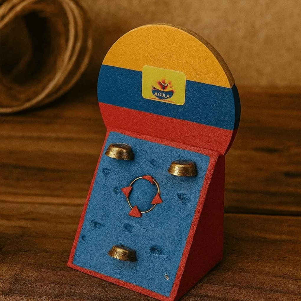Mini Colombian Tejo Game – Handmade Folk Art Desk Decor