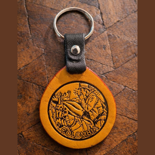 Chiva Bus Leather Keychain
