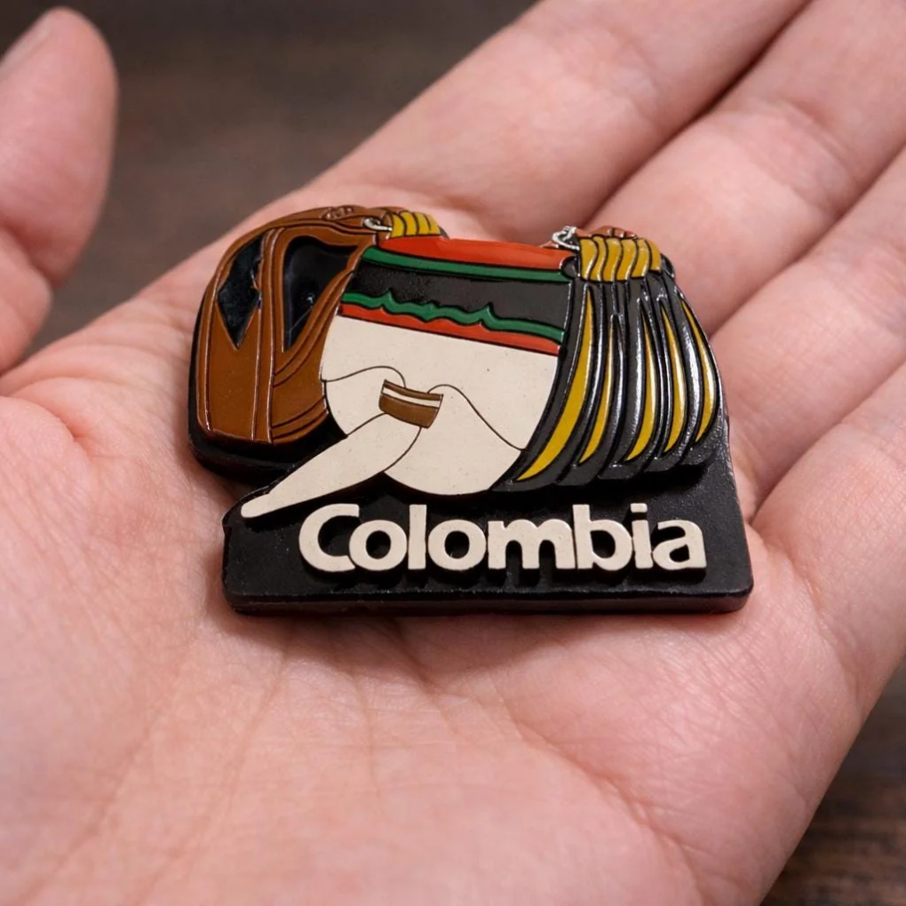 Colombia Hat &amp; Bag Magnet – MDF Fridge Magnet