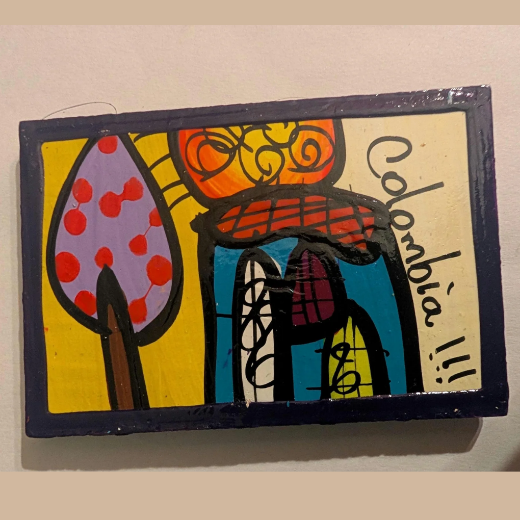 Hand-Painted Colombian Landscape Fridge Magnet
