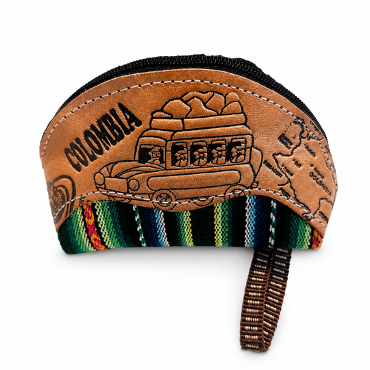 Handmade Colombian Textile Coin Pouch | Artisan Fabric Wallet, Women’s Cultural Zipper Pouch Gift