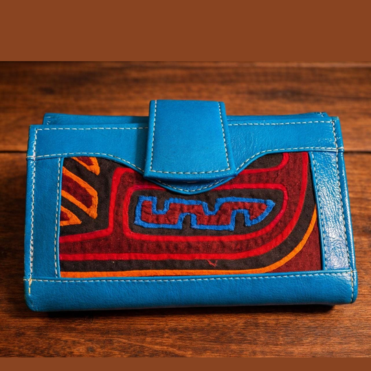 Handmade Leather Mola Checkbook Wallet