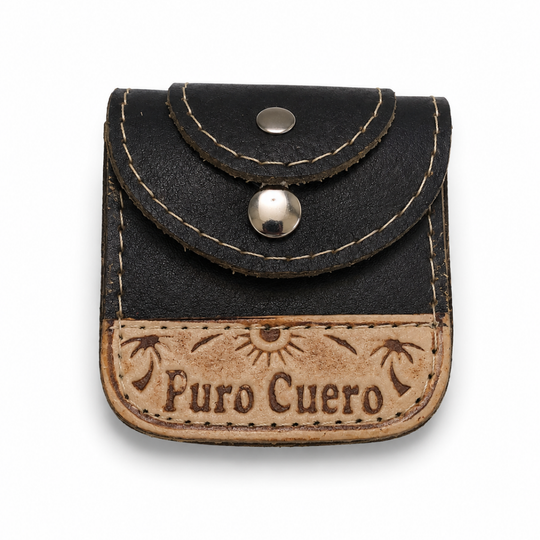 Handmade Colombian Leather Coin Pouch | Rustic Belt Wallet for Men