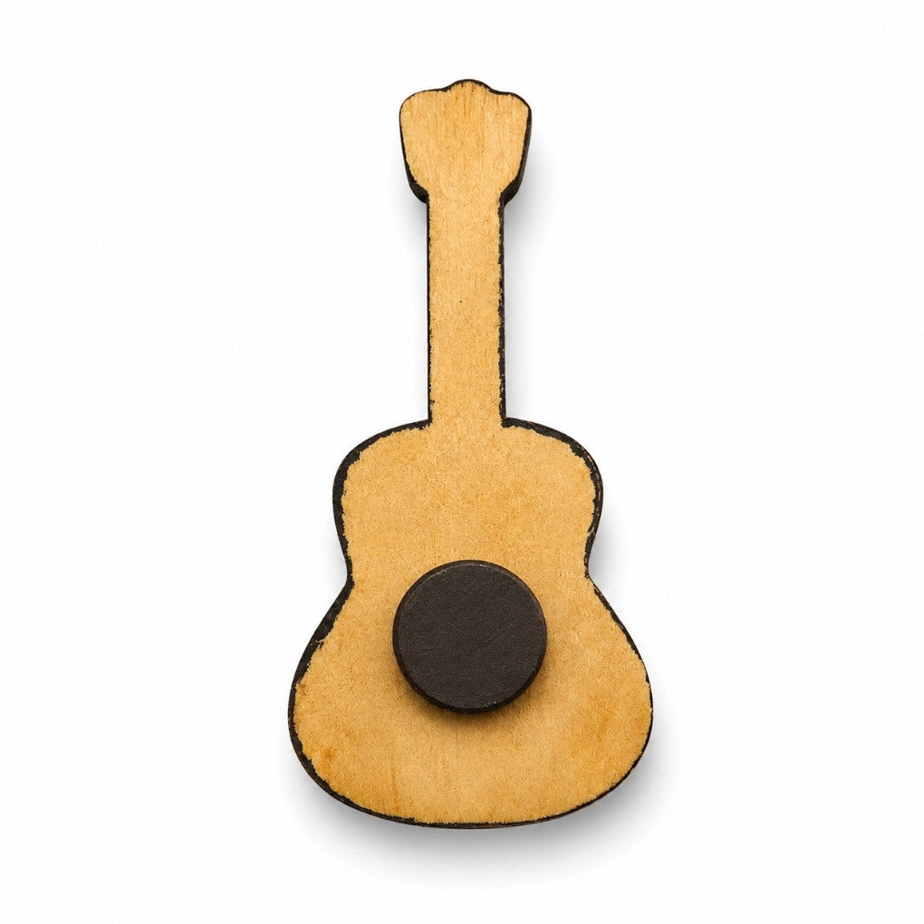 Handmade Colombian 3D Guitar Magnet with Toucan or Macaw | Colorful Fridge Decor