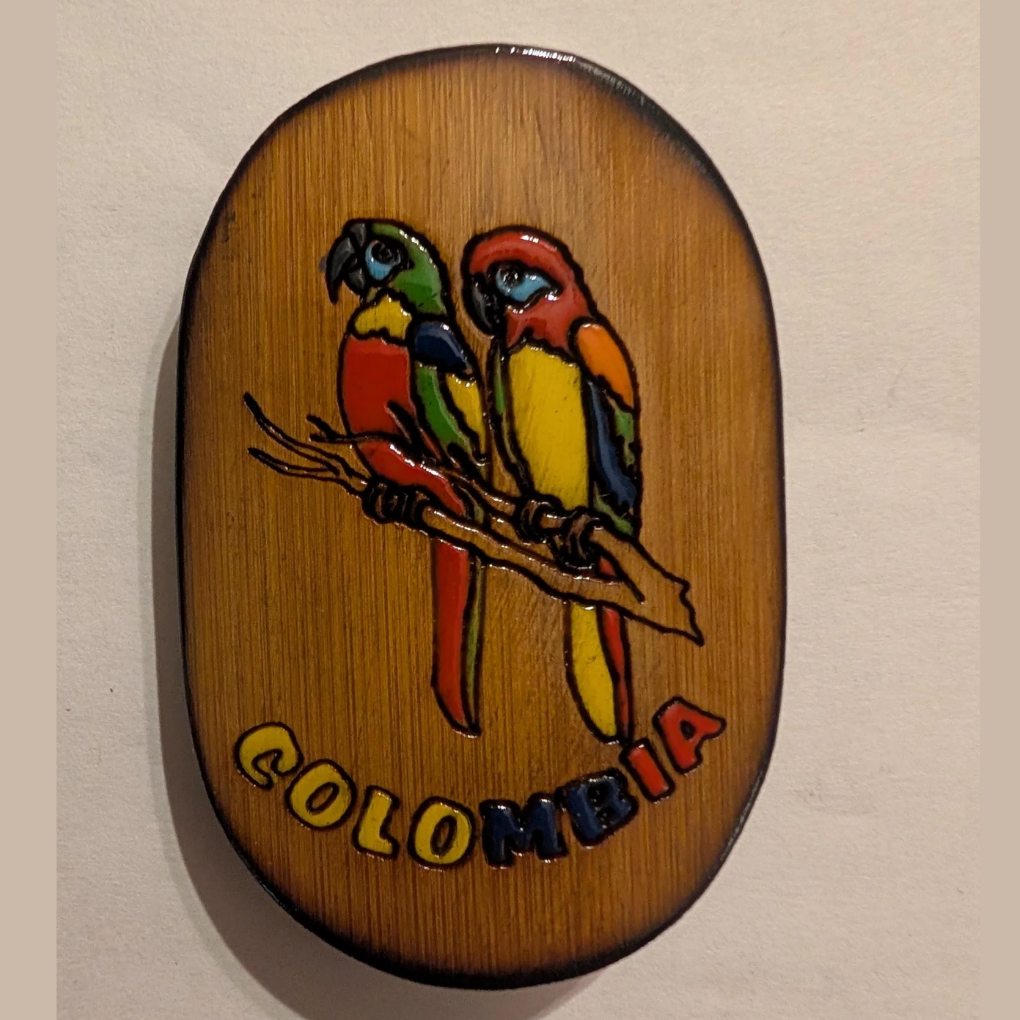 Coconut Shell Colombia Magnet – Handmade Natural Fridge Magnet