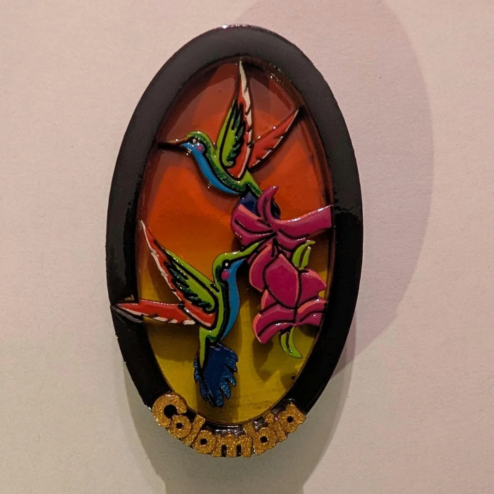 3D Colombian Refrigerator Magnet | Handmade Wood Fridge Decor Co025