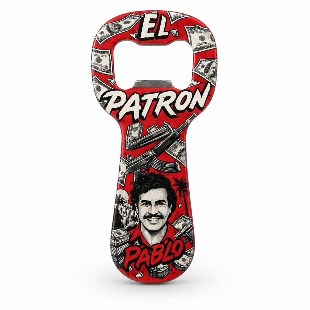 Handmade Pablo Escobar Art Bottle Opener – Colombian Bar Decor