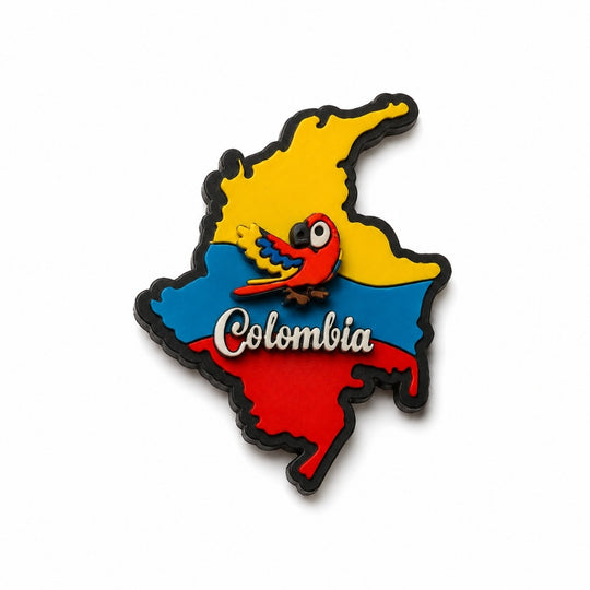 Handmade Colombia Map Fridge Magnet – Colombian Cultural Icon Collection