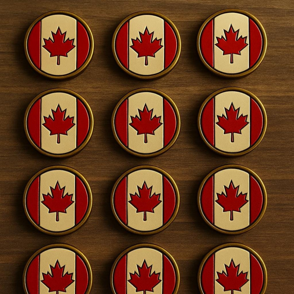 Handmade Leather Canadian Flag Magnet – Proudly Canadian