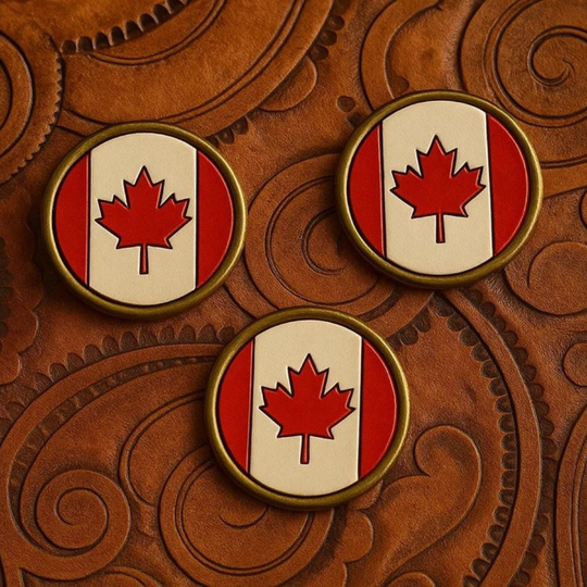 Handmade Leather Canadian Flag Magnet – Proudly Canadian