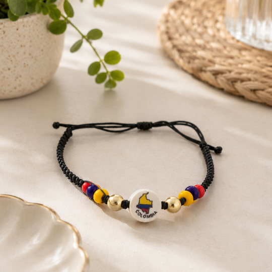 Handmade Colombian Charm Bracelet | Adjustable Friendship Bracelet | Colombia Symbol Collection