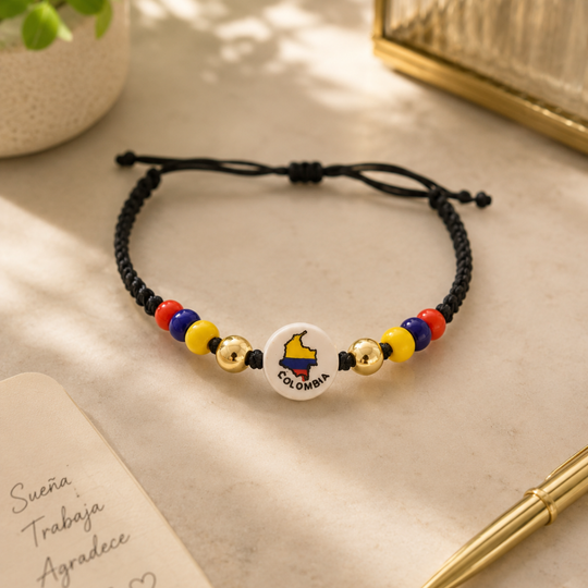 Handmade Colombian Charm Bracelet | Adjustable Friendship Bracelet | Colombia Symbol Collection