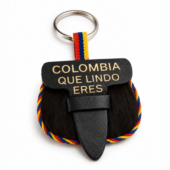 Handmade Leather Colombian Carriel Keychain – Mini Coin Purse, Colombia que Linda Eres