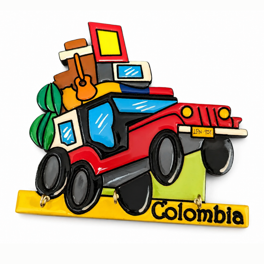 Colombian Wooden Key Holder Wall Decor • Colorful Artisan Hooks • Tropical Home Gift