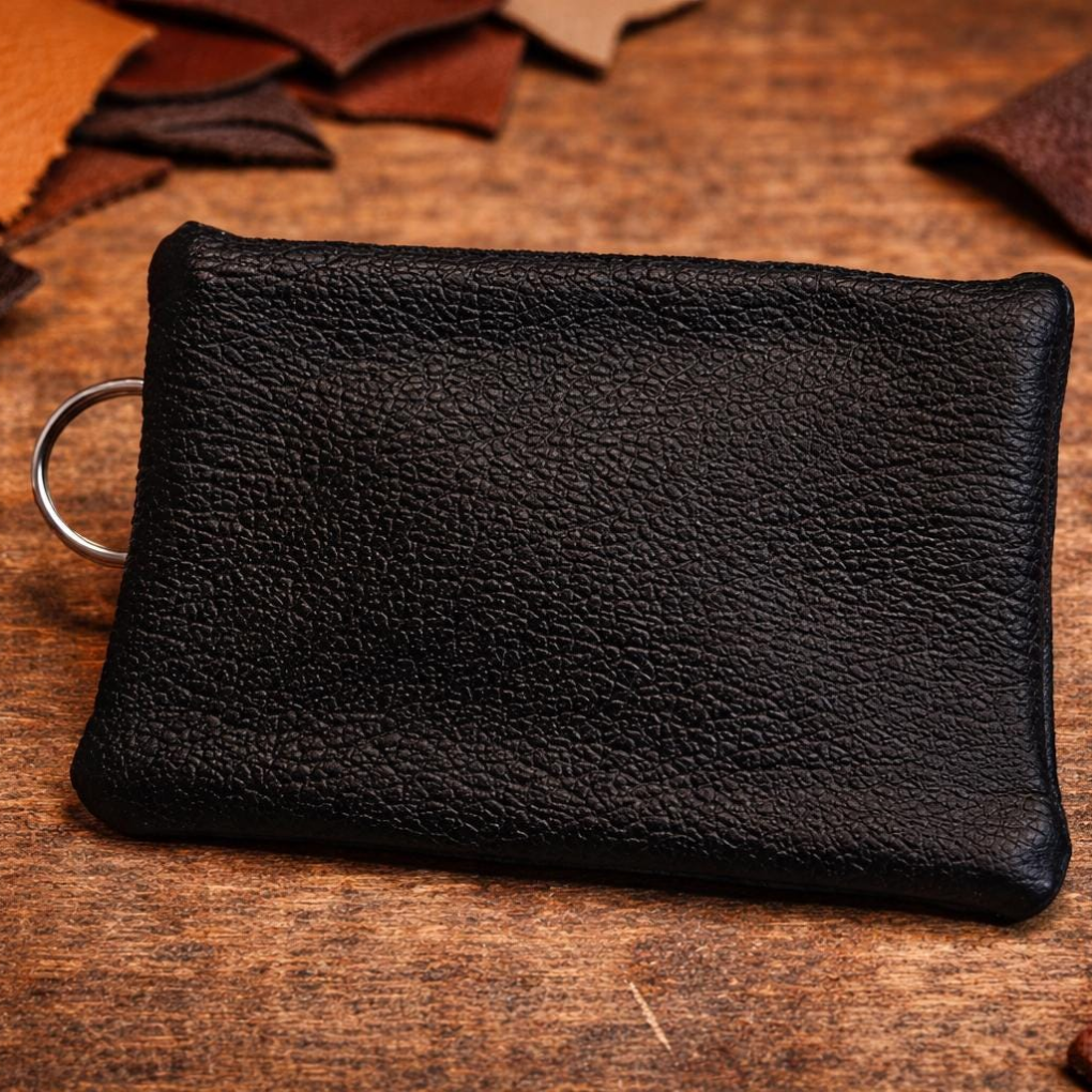 Handmade Colombian Leather Coin Pouch | Rustic Artisan Keychain Wallet