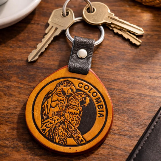 Colombia Map – Leather Keychain