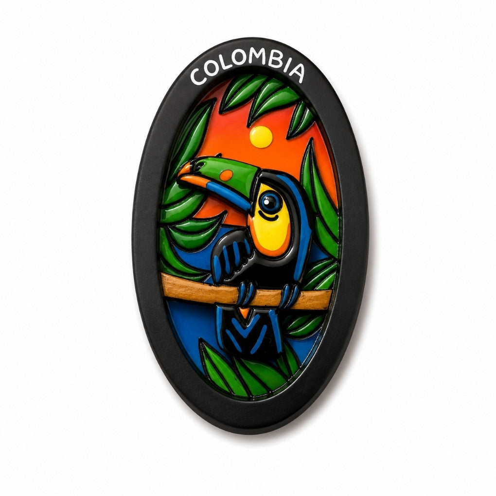 3D Colombian Refrigerator Magnet | Handmade Wood Fridge Decor Co024