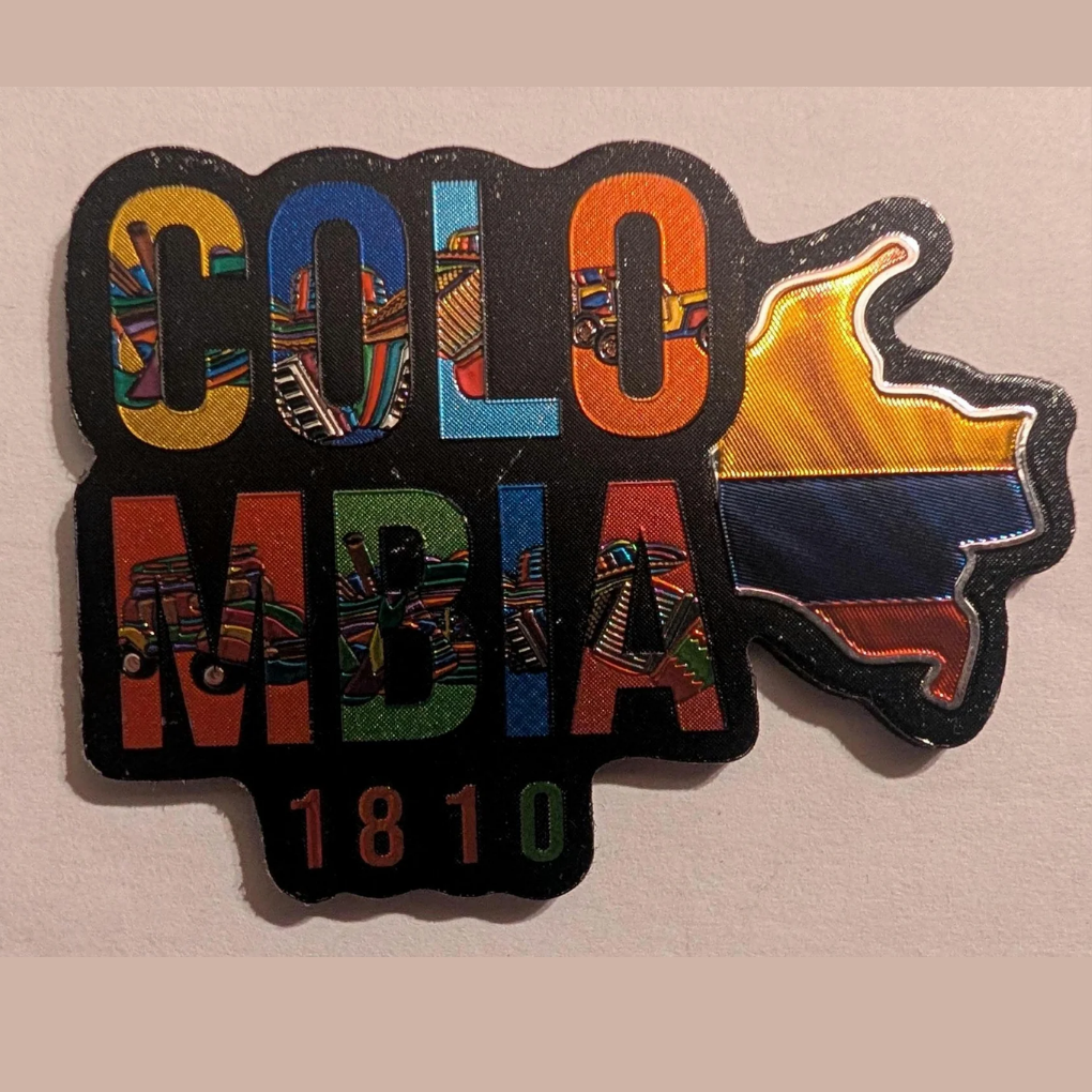 Colombia Reflective Magnet – Shiny Adhesive Fridge Magnet with Colombian Flag