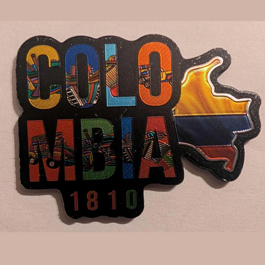 Colombia Reflective Magnet – Shiny Adhesive Fridge Magnet with Colombian Flag