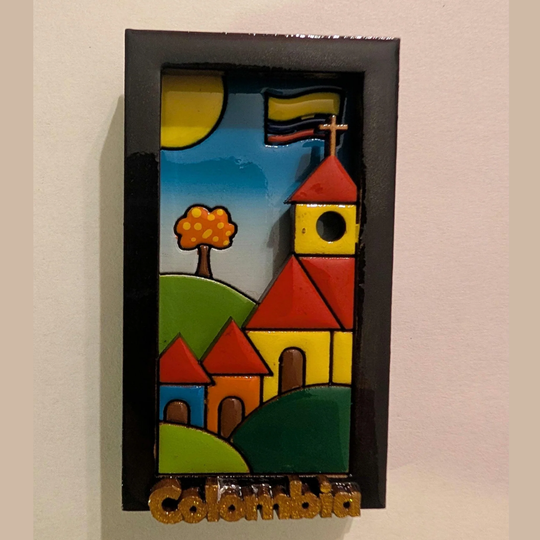 Handmade 3D Colombian Fridge Magnet – Folk Art Kitchen Decor