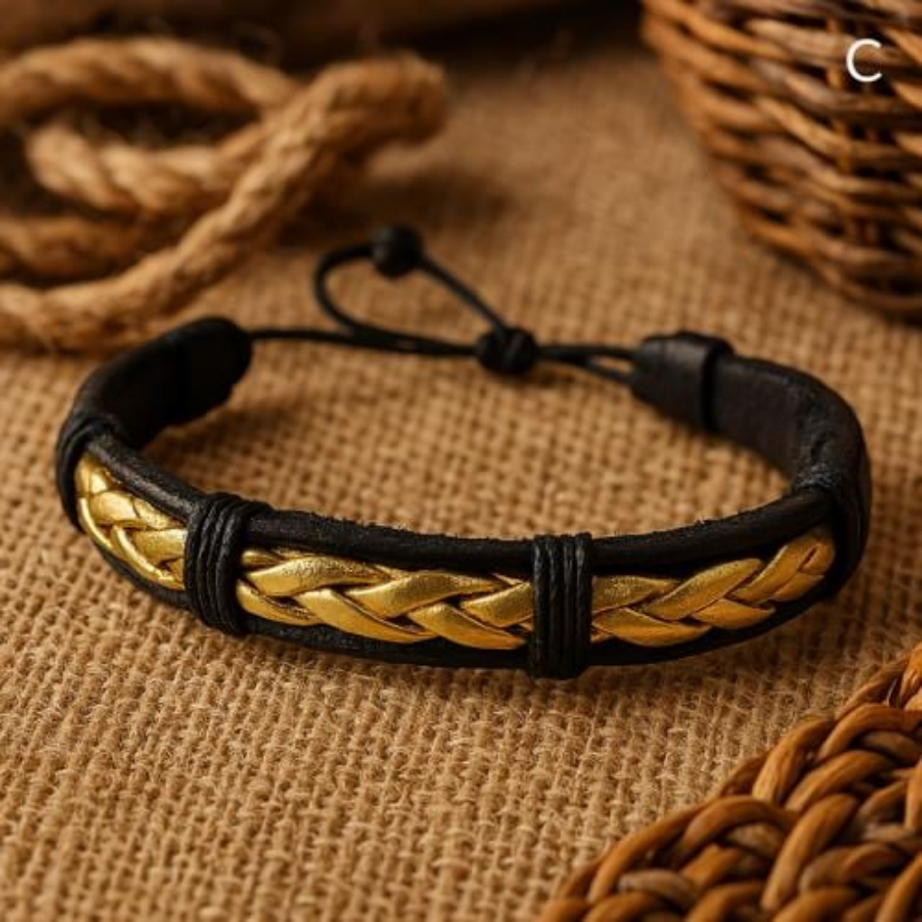 Handmade Braided Leather Bracelet | Colombian Artisan Style, Adjustable Fit