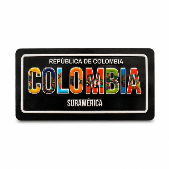 Mini Colombia License Plate Magnet 5×3 cm | República de Colombia Souvenir