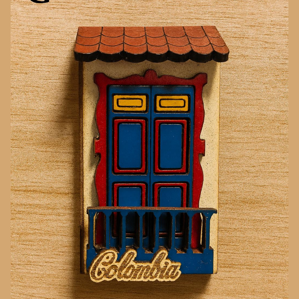 Handmade 3D Colombian Balcony Magnet | Salento Souvenir