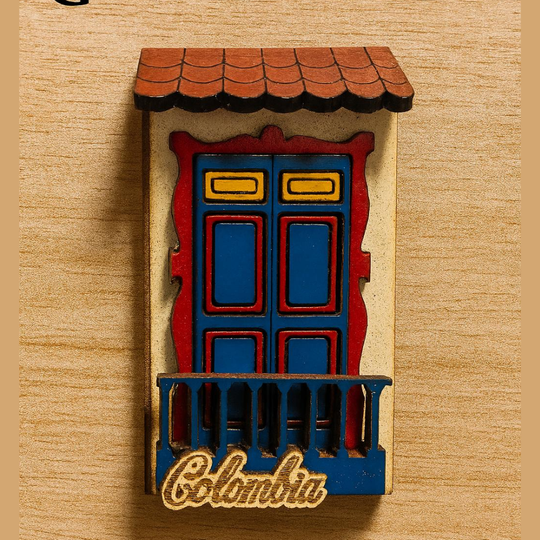 Handmade 3D Colombian Balcony Magnet | Salento Souvenir