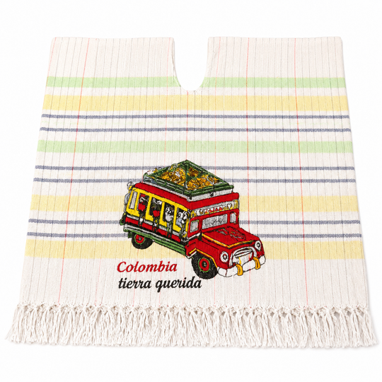 Handmade Colombian Cotton Poncho – Adult Cultural Costume