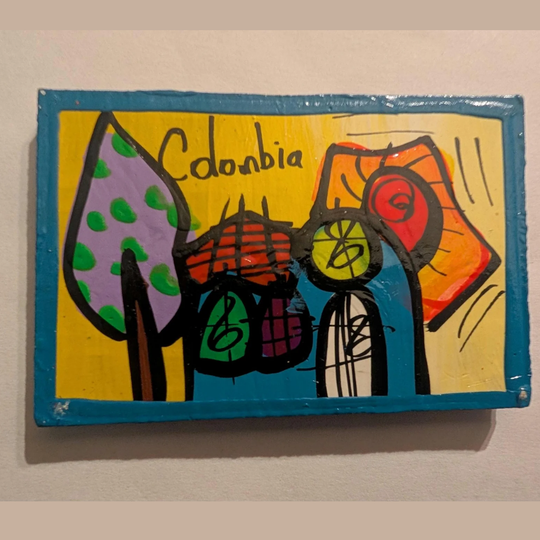 Hand-Painted Colombian Landscape Fridge Magnet