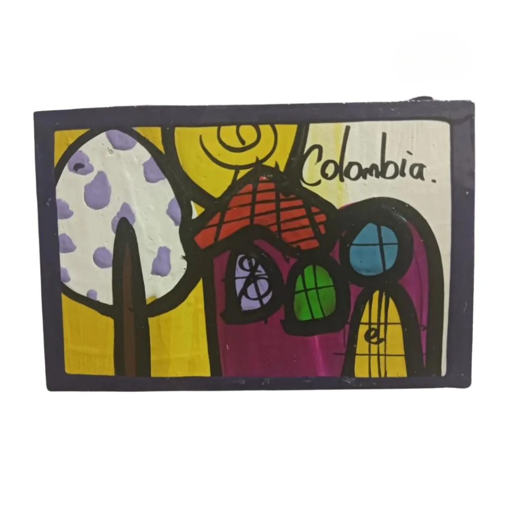 Handmade Colombian Landscape Fridge Magnet – Colorful Art Souvenir