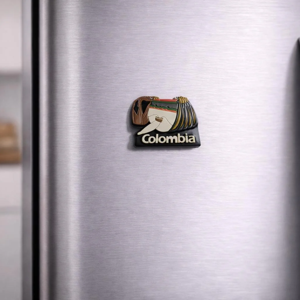 Colombia Hat &amp; Bag Magnet – MDF Fridge Magnet